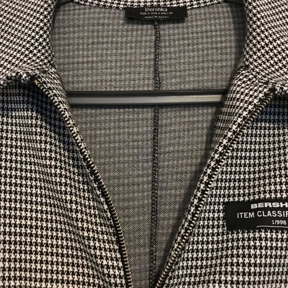 Bershka Zip Front Mini dress, Gingham Print, Plaid, Size: S (MEX 26) - Picture 4 of 5